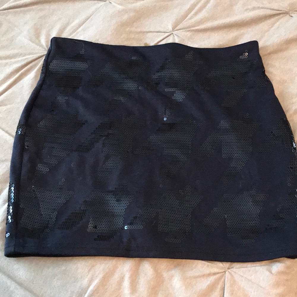 Sequined Navy Miniskirt